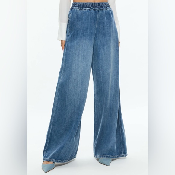 KENLEY DENIM PALAZZO PANT SZ LARGE 🤩 - Picture 4 of 4